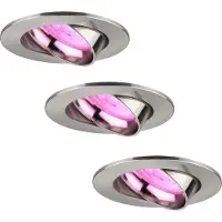 LEDVION - 3X SMART LED Inbouwspot Rio - RVS - Dimbaar