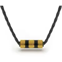 SERASAR Mannen Lederen Ketting [Solid] - Goud 50cm - Vriendje Cadeau Idee