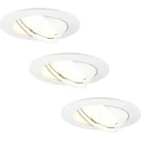 LEDVION - 3X LED Inbouwspot Amsterdam - RVS - Dimbaar - 3W - 2700K - Ø82 mm