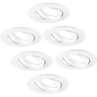 LEDVION - 6X LED Inbouwspot Rio - Wit - Dimbaar - 3W - 6500K - Ø85 mm