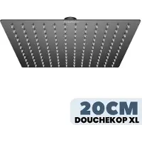 EcoRain 30% Waterbesparende Regendouchekop Tyler 20 CM Vierkant - Hoge Druk - Universele Aansluiting - Anti-kalk Douchekop - 2 jaar garantie - Zwart