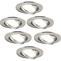 LEDVION - 6X LED Inbouwspot Amsterdam - RVS - Dimbaar - 3W - 4000K - Ø82 mm
