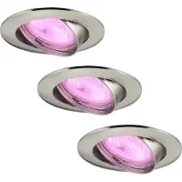 LEDVION - 3X SMART LED Inbouwspot Amsterdam - RVS - Dimbaar