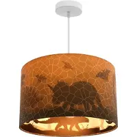 Olucia - DINO - Kinder Slaapkamer Hanglamp - Oranje - Geschikt voor Tienerkamer/Kinderkamer/Babykamer - Vorm: Cilinder