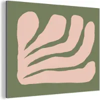 MuchoWow Aluminium schilderij 80x60 cm - Wanddecoratie metaal - Abstract - Natuur - Pastel - Roze - Metalen muurdecoratie woonkamer - Decoratie industrieel - Foto op dibond - Industriële accessoires slaapkamer