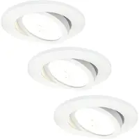 LEDVION - 3X LED Inbouwspot - Wit - Dimbaar - 7W - IP65 - CCT - COB - Ø90mm