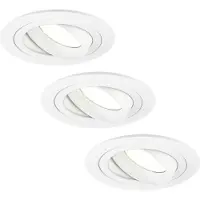 LEDVION - 3X LED Inbouwspot Tokyo - Wit - Dimbaar - 3W - 4000K - Ø92 mm
