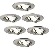 LEDVION - 6X LED Inbouwspot Rio - RVS - Dimbaar - 3W - 4000K - Ø85 mm