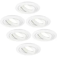 LEDVION - 6X LED Inbouwspot Tokyo - Wit - Dimbaar - 3W - 4000K - Ø92 mm