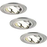 LEDVION - 3X LED Inbouwspot Tokyo - RVS - Dimbaar - 3W - 2700K - Ø92 mm