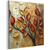 MuchoWow Aluminium schilderij 20x20 cm - Wanddecoratie metaal - Boom - Abstract - Natuur - Kunst - Metalen muurdecoratie woonkamer - Decoratie industrieel - Foto op dibond - Industriële accessoires slaapkamer