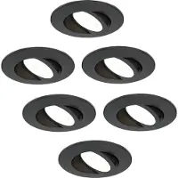 LEDVION - 6X LED Inbouwspot - Zwart - Dimbaar - 5W - IP65 - CCT - COB - Ø75mm