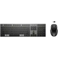 HP Combinatietoetsenbord en muis 725, draadloos, geschikt voor meerdere apparaten, full-size (100%), draadloos (RF en Bluetooth), schaartoetsen, zwart, inclusief muis