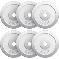 Gorilla Sports Halterschijven set 30 kg Chroom - 6 x 5 kg