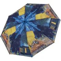 Doppler Paraplu Art Collection Magic Mini Coffee Terrace Blauw Veelkleurig