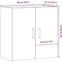 vidaXL Wandkast 60x31x60 cm bewerkt hout artisanaal eikenkleurig