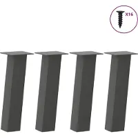 vidaXL Salontafelpoten 4 st 30 cm staal antraciet