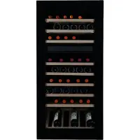 Vinata Premium Wijnklimaatkast Cevedale Inbouw - Zwart - 65 flessen - 122.1 x 59.2x 56 cm - Glazen deur