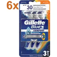 Gillette - Blue3 - Wegwerpscheermesjes met Comfort Gel - 18 Stuks - Voordeelverpakking