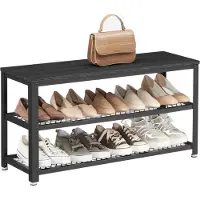 BOSTIC Schoenenbank Malin | BOSTIC hout zwart 88x45x30 cm schoenenkasten | NADUVI