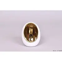 Daan Kromhout Egg theelicht wit/goud 10x13 cm