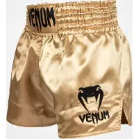 Venum Classic Muay Thai Kickboks Broekjes Goud Zwart - S