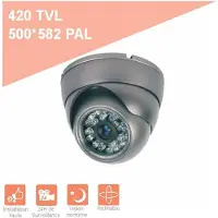 Zazitec MD-200G PAL Analoge Dome Bewakingscamera met 1/3 inch Sony CCD Sensor, 420 TVL Resolutie, 3.6mm Vaste Lens, BNC Video Uitgang en 12V Voeding voor CCTV Beveiligingssystemen
