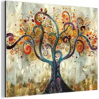 MuchoWow Aluminium schilderij 80x60 cm - Wanddecoratie metaal - Boom - Kunst - Modern - Natuur - Metalen muurdecoratie woonkamer - Decoratie industrieel - Foto op dibond - Industriële accessoires slaapkamer