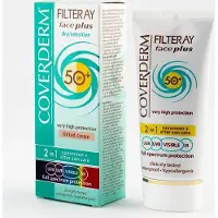 Coverderm Filteray Gezicht Plus Droog Gevoelig Getint / Getinte 2in1 zonnecrème voor de droge, gevoelige huid Zachtbruin SPF 50