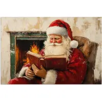 PosterMonkey Poster 30x20 cm - Kerst - Kerstman - Winter - Open Haard - Posters - Kamer decoratie - Wanddecoratie woonkamer - Muurdecoratie slaapkamer - Kerstversiering - Kerstdecoratie voor binnen - Kerstmis