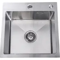 Lendo Online Spoelbak met Kraangat 44x44x20 cm Zilver RVS