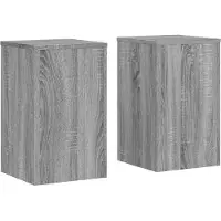 vidaXL Plantenstandaards 2 st 30x30x50 cm bewerkt hout grijs sonoma