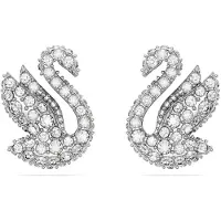 Swarovski Oorbellen 'Swan' zilver / transparant