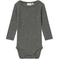 Name it Body met lange mouwen NBMWANG WOOL NEEDLE LS BODY SOLID NOOS