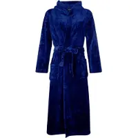 Badrock Badjas fleece - donker blauwe badjas met capuchon - flanel fleece badjas unisex -