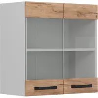 Vicco R-Line Glazen keukenkast – 60 cm Krachtige eik goud