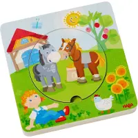 Haba houten puzzel boerderijwereld 5 stukjes