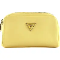 GUESS Utensil zak Double Zip Yellow Lichtgeel