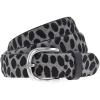 Vanzetti Leren Riem Animal Scouting 30mm Cambered Cow Fur Leather Belt W115 Leo Gray Grijs Veelkleurig