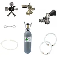 Ich-zapfe Accessoirepakket voor biertap 2-kraans - met Fustkoppeling Type A, Type D en CO2-fles 2kg