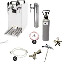 Ich-zapfe Complete set - Biertap - Kontakt 40 2-kraans droogkoeler, 50 liter/u - Beertender, Thuistap, Bierkoeler - met Fustkoppeling Type S en 5 Liters Adapter