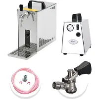 Ich-zapfe Complete set Biertap, bierkoffer, doorstroomkoeler PYGMY 25 1-lijns droge koeler, 35 liter/h, Green Line, Tik op Kop - plat
