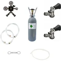 Ich-zapfe Accessoirepakket voor biertap 2-kraans - met 2x Fustkoppeling Type D en CO2-fles 2 kg