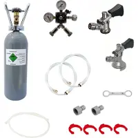 Ich-zapfe Accessoirepakket voor biertap Kontakt 2-kraans - met Fustkoppeling Type D, Type M en CO2-fles 2 kg