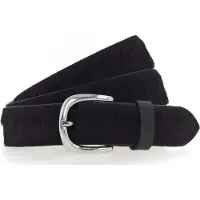 Vanzetti Leren Riem Animal Scouting 30mm Cambered Cow Fur Leather Belt W100 Black Zwart