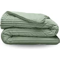 Zelesta Groovebed Green 240x200 - Geribbeld Teddy Dekbedovertrek - Fluffy Dekbedovertrek - Wasbaar dekbed - Dekbed zonder overtrek