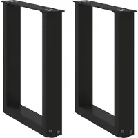 vidaXL Salontafelpoten 2 st U-vormig 38x(42-43) cm staal zwart