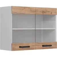 Vicco R-Line Glazen keukenkast – 80 cm Krachtige eik goud