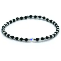 Heaven Eleven - meisjes - armband - zilver - swarovski - onyx - 3 mm