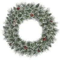 Black Box Vandans kerstkrans | groen met bevroren details & dennenappels | 60cm